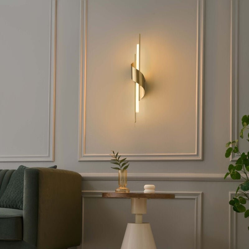 Goldene LED-Wandleuchte minimalistisch und länglich 18W - Zénaïa