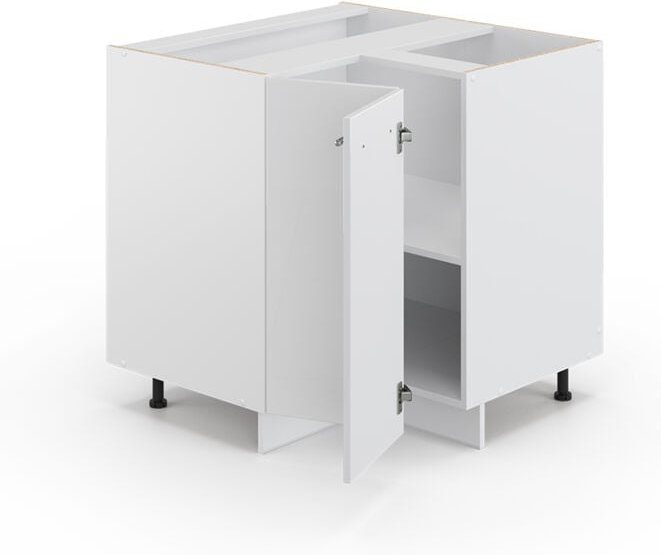 Vicco - Eckunterschrank Fame-Line, Weiß Hochglanz, 80.5 cm, ap Anthrazit