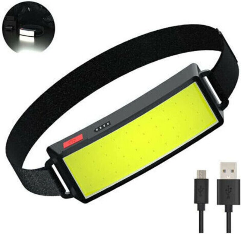 COB-LED-Stirnlampe, leistungsstarke, per USB aufladbare Stirnlampe, wasserdichte Stirnlampe mit 500 Lumen (2er-Pack), He...
