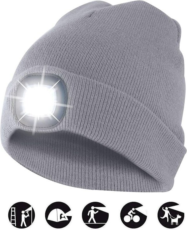 Capellino mit Kopflicht Wiederaufladbare Led-Taschenlampe Licht Grau Einheitsgröße - Velamp