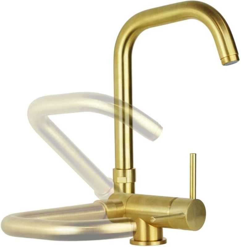 Spültischmischer gebürstetes Gold Klappfass Gattoni 6014765SG Gebürstetes Gold