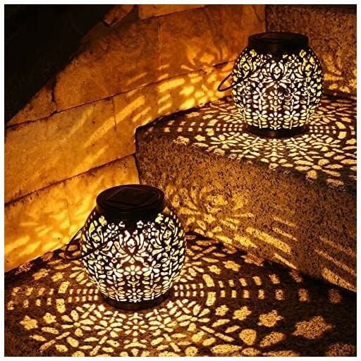 Solarlaterne für den Außenbereich, 2 Packungen LED-Solar-Gartenleuchten, IP65, wasserdicht, warmweiß, Energielaterne zum...