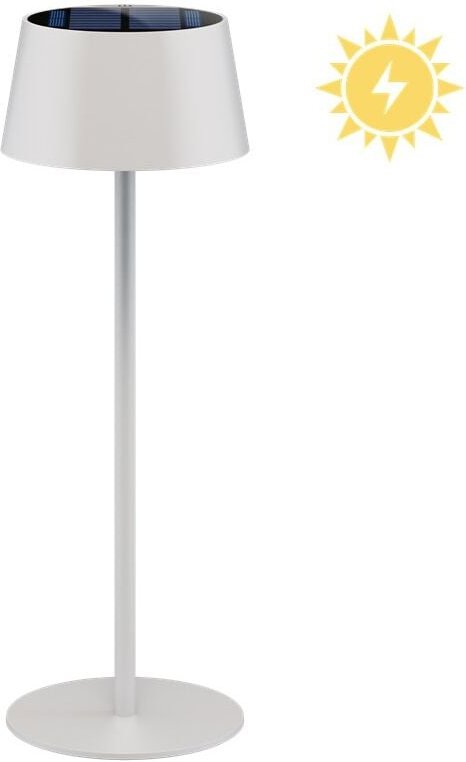Kabellose LED-Tischleuchte Solar, weiß, mit Touch-Steuerung, 150 lm, warmweiß (3000 k), stufenlos dimmbar.