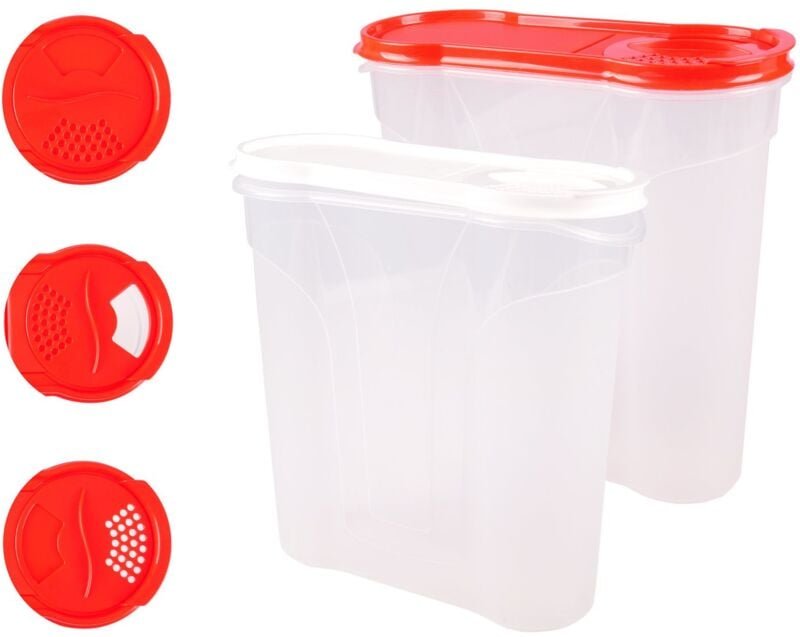 Buri - Rival Schüttdosen 1,3/2,4/4 l Cerealienbox Müslidose Cornflakesdose Vorratsdose Aufbewahrungsdosen Vorratsdose St...