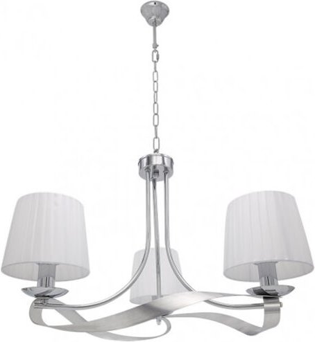 Fabrilampfabrilamp Baeza Chrom-Deckenleuchte mit weißem Lampenschirm