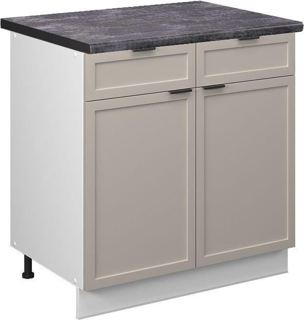 Küchenunterschrank Fame-Line, GrauBeige, 80 cm , AP Anthrazit, Vicco