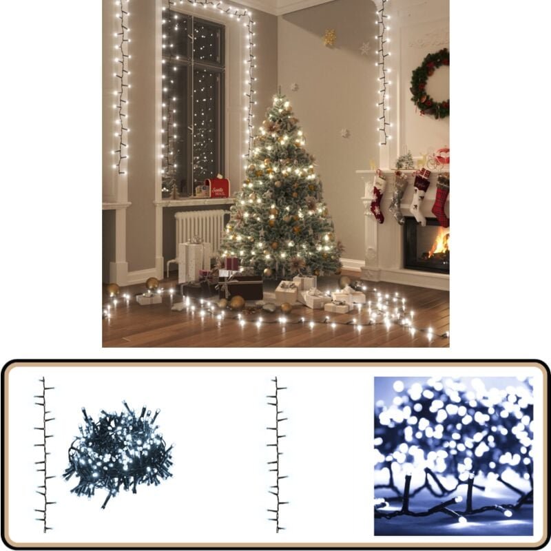 LED-Lichterkette mit 3000 LEDs Kaltweiß 65 m PVC - Weihnachtsbeleuchtung - LED-Lichtring - Lichterkette - Innenbeleuchtu...
