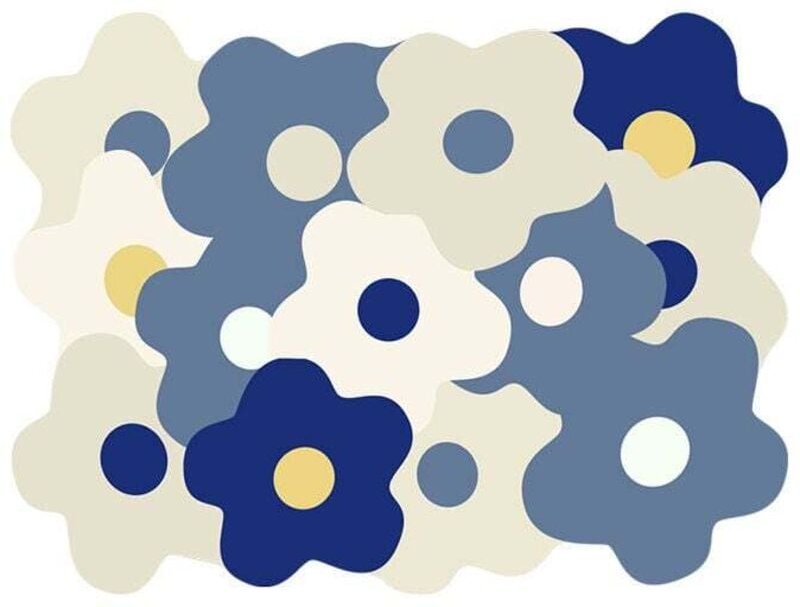 Abtropfmatte mit Blumenmuster, super saugfähig, schnelltrocknend, für Küchenarbeitsplatten und Cafés (30 x 40 cm)