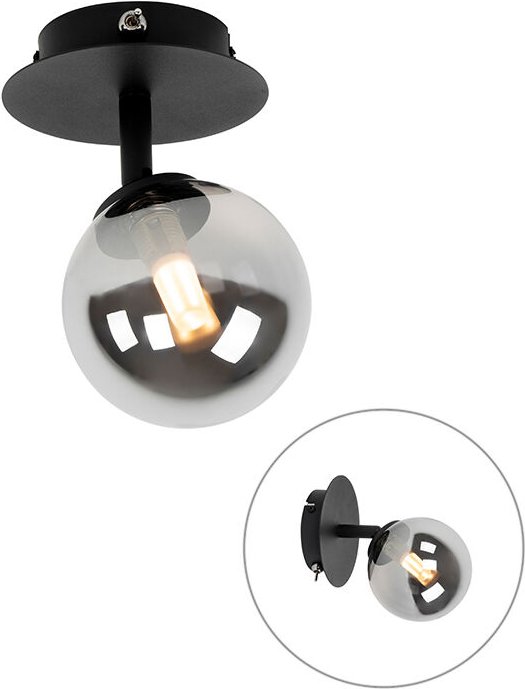 Rural spot schwarz verstellbar mit Rauchglas - Athen