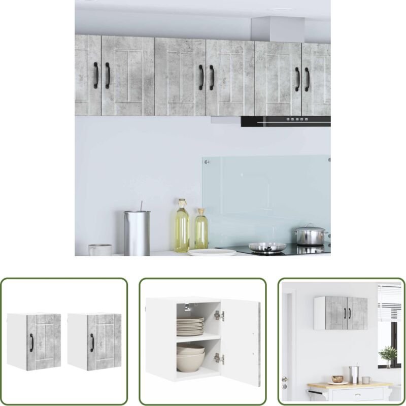 Küchenwandschrank - Küchenschrank Lucca 2 pcs Beton Grau 30 x 31 x 40 cm