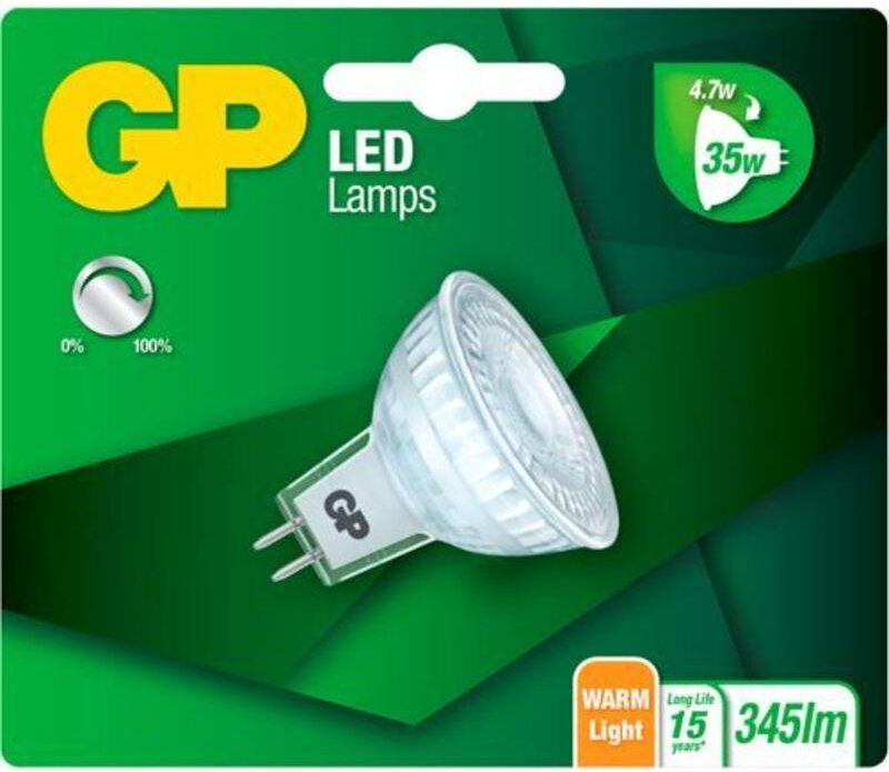 Gp Batteries - gp Beleuchtung led GU5.5 MR16 Refl. 4.7W (35W) 345 lm Dim gp 084983