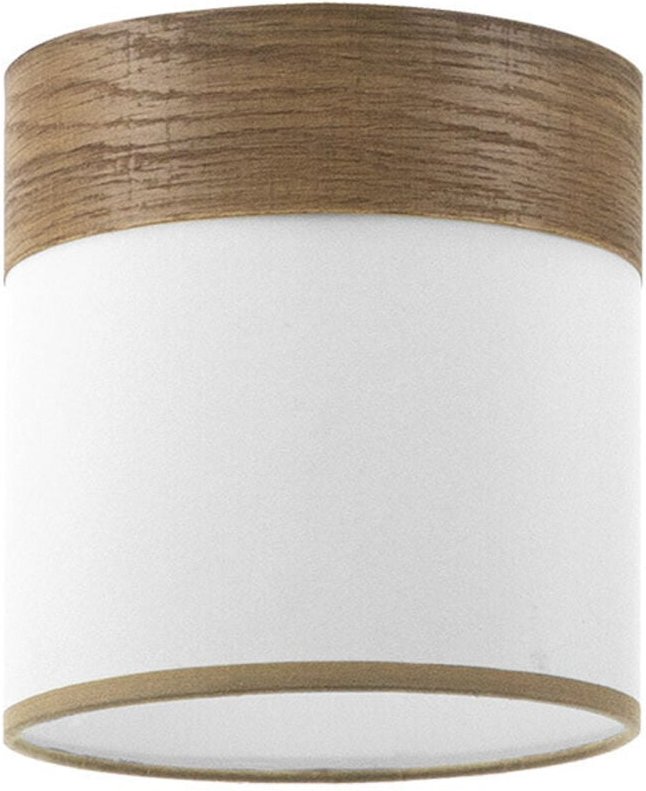 Fabrilamp - Cloe-Lampenschirm weiß/dunkles Holz E14 (Ø14 x 14 x 14 x 14 cm), mehrfarbig, nur eine Größe