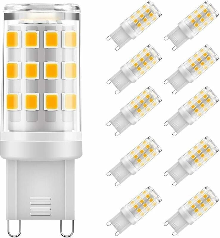 G9 LED-Lampe, 3 W, entspricht 30 W G9 Halogen, 300 lm, Warmweiß 3000 K, kein Flimmern, AC 220 V, nicht dimmbar, 10er-Pac...