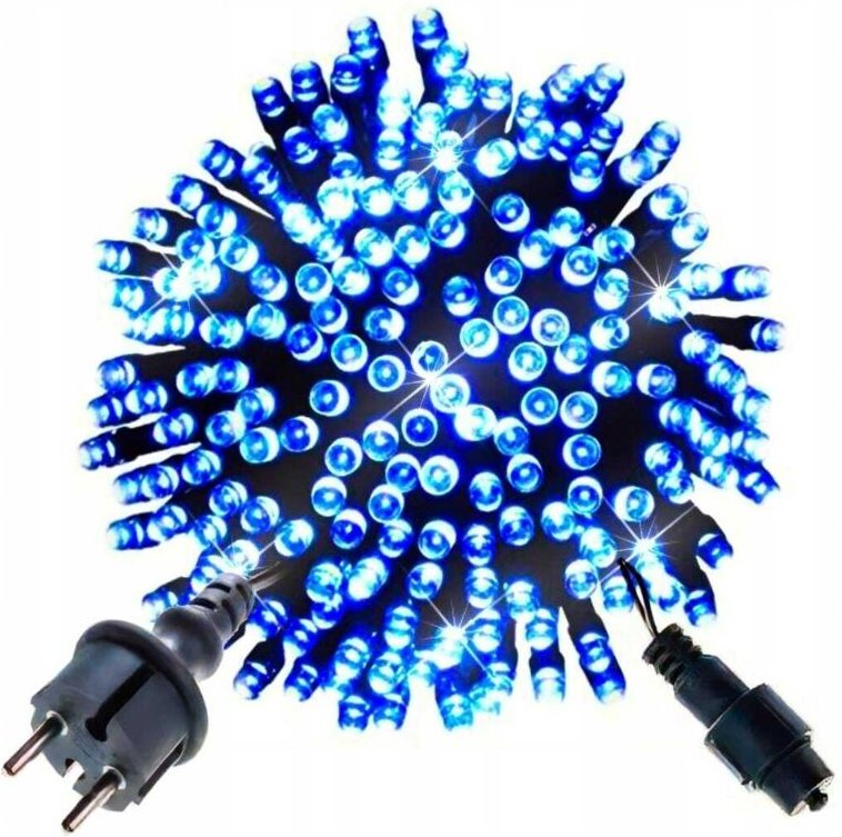 Weihnachtsbeleuchtung für den Außenbereich, 200 LEDs, 15,5 m – Blaues Licht + Blinkeffekt