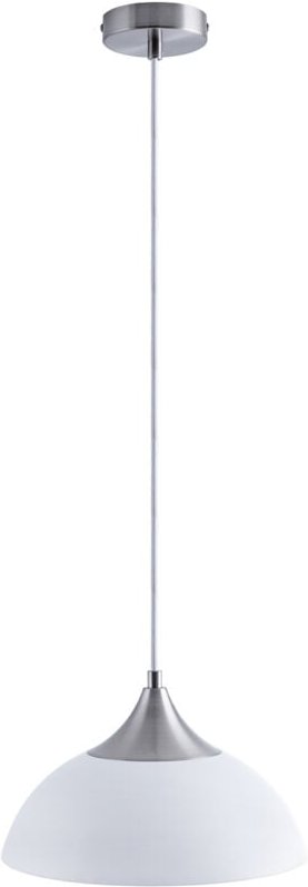 Paco Home Pendelleuchte Hängelampe Esszimmer Esstischlampe 1,5m Textilkabel Kürzbar E27 Weiß/Alu gebürstet, Milchig A60 ...