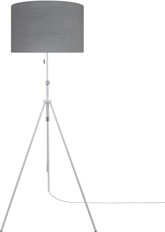 Paco Home Lampenschirm Stehlampe Stativ Schlafzimmer Leselampe Büro Esszimmerlampe E27 Grau (Ø45.5 cm), Stehleuchte Weiß...