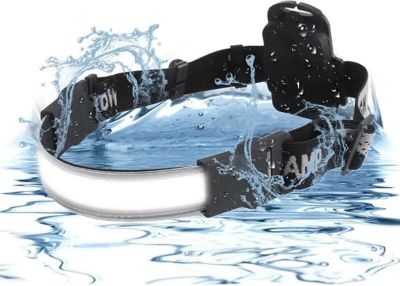 Memkey - COB-Stirnlampe, superhell, wasserdicht und leicht, Weitwinkel-Taschenlampe, breiter Strahl, für Laufen, Camping...