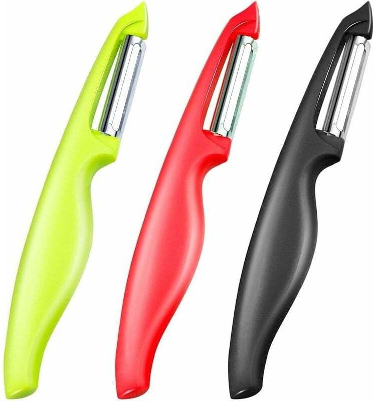 Schäler, Gemüseschäler, Obstschäler für die Küche, Kartoffelschäler mit scharfer Klinge aus Edelstahl, 3er-Set - Lntyq