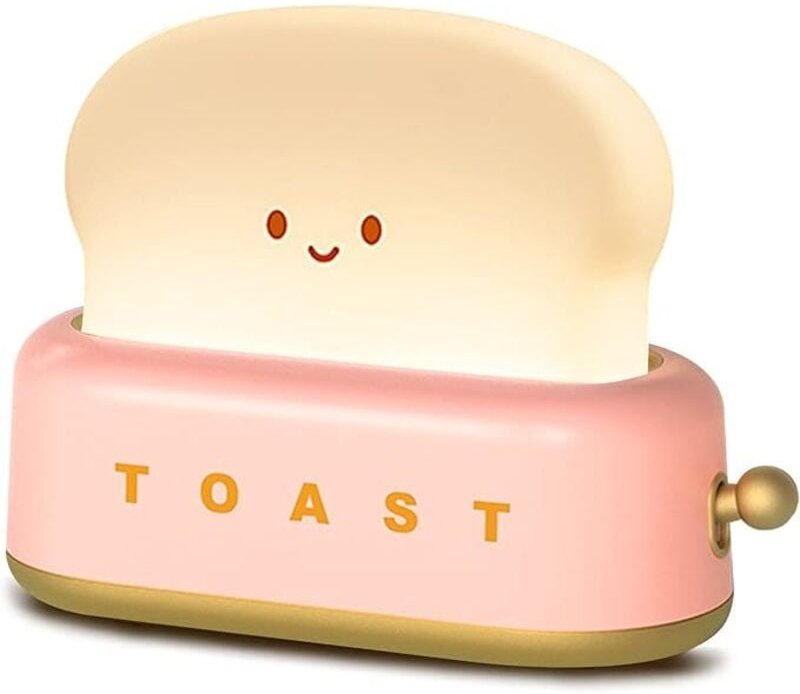 Niedliche Schreibtisch-Dekoration, Toaster-Lampe, Kawaii-LED-Toastbrot-Nachtlicht, wiederaufladbares und tragbares Licht...
