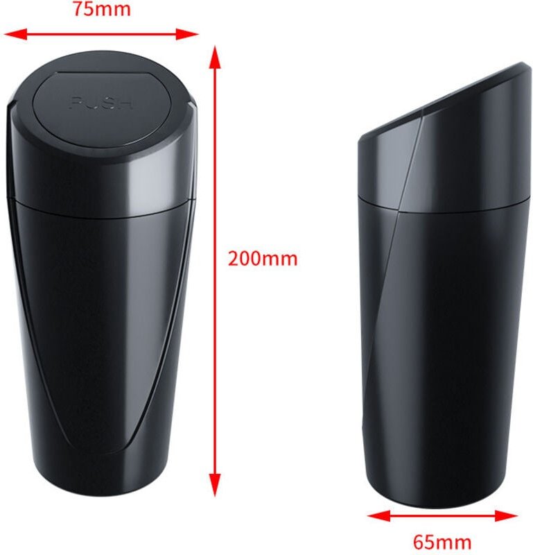 Auto Mülleimer mit Deckel – Automülleimer Getränkehalter – Schwarzer Mini Mülleimer für Auto Organizer und Aufbewahrung ...