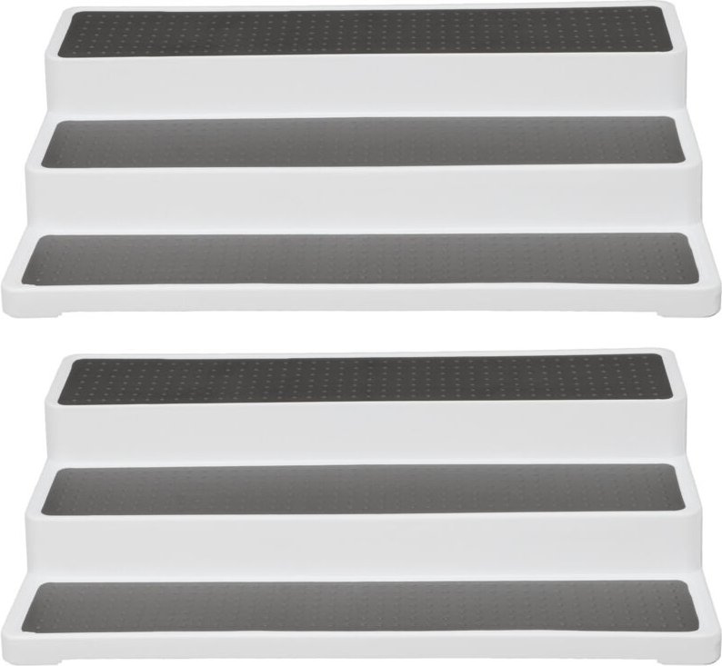 Eosnow 2pcs 3 Tiergewürzregal Stieflager Organizer Ständer Küche Arbeitsplattenhalter Vorräte