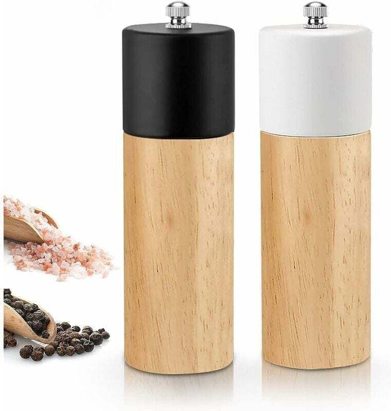 2-teilige manuelle Pfeffer- und Salzmühle mit verstellbarer Keramik-Schleifscheibe – Pfeffer- und Salzstreuer-Set, Salz-...
