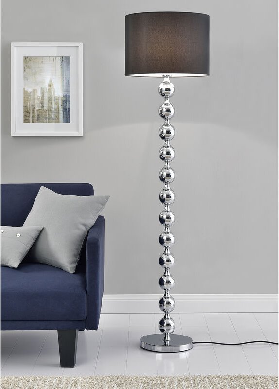 Stehleuchte Spheric Black Ø48x155 cm Schwarz/Chrom Lux.pro