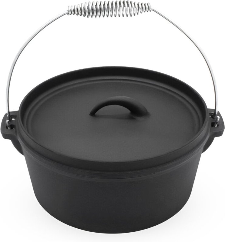 Spetebo - Dutch Oven Ø25cm - Gusseisen Feuerkessel mit Tragegriff - Feuer Koch Topf Bräter