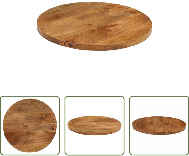 Massivholz - Tischplatte Ø 40x2,5 cm Rund Massivholz Mango