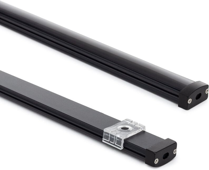 Aluminiumprofil Wasserdicht IP65 Aufbau 2m für led Streifen bis 8 mm Schwarz 2 m Schwarz transluzent