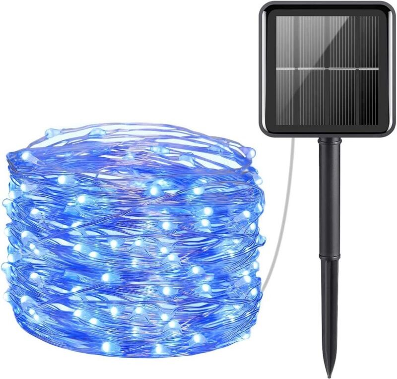 Solarbetriebene Lichterkette, Mini-LEDs mit 100 Stück an Kupferdraht, wasserdichte Solar-Dekoration für den Innen- und A...