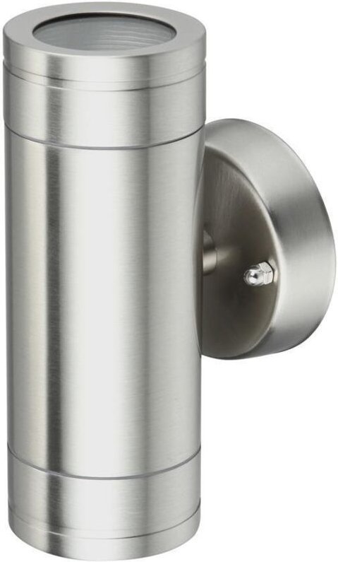 Außen-Garten-Wandleuchte, Top Down, Olimp, 2xGU10, Edelstahl, IP44, 208835, Goldlux