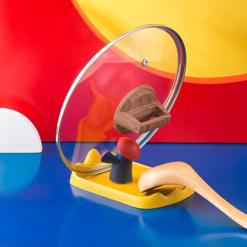 Küchenregal mit Fettauffangschale, Deckelhalter, Löffelhalter mit Deckelstütze, Arbeitsflächenorganizer für Löffel, Zang...