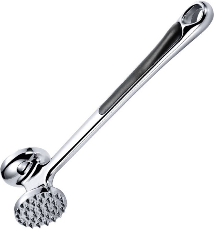Csparkv - Professioneller manueller Fleischklopfer aus Edelstahl, robuster, doppelseitiger Fleischhammer mit Loch zum Au...