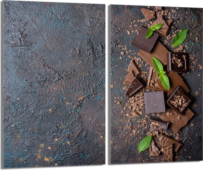 Glas-Herdplattenschutz 2x30x52 Schokolade