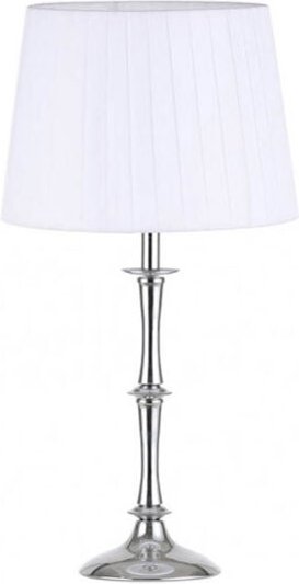 Tischleuchte oregon 1xe27 chrom m/Hose weiß 49x25x25 cm