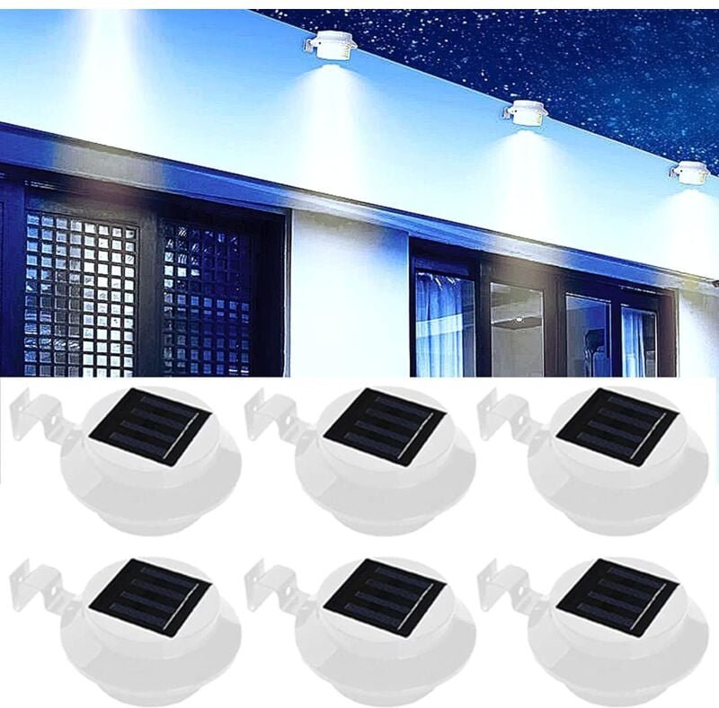 Solarlampen für Außen, LED Solar Dachrinnenleuchten Dachrinne Gartenhof Wandleuchte, wasserdichte Sicherheitslampe [Ener...