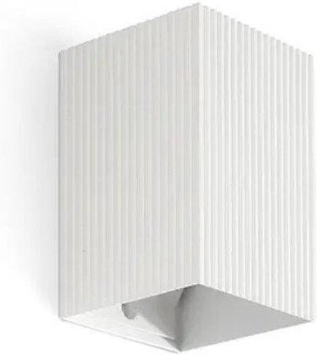 Lune quadratische weiße geriffelte Wandleuchte mit Schalter 40534