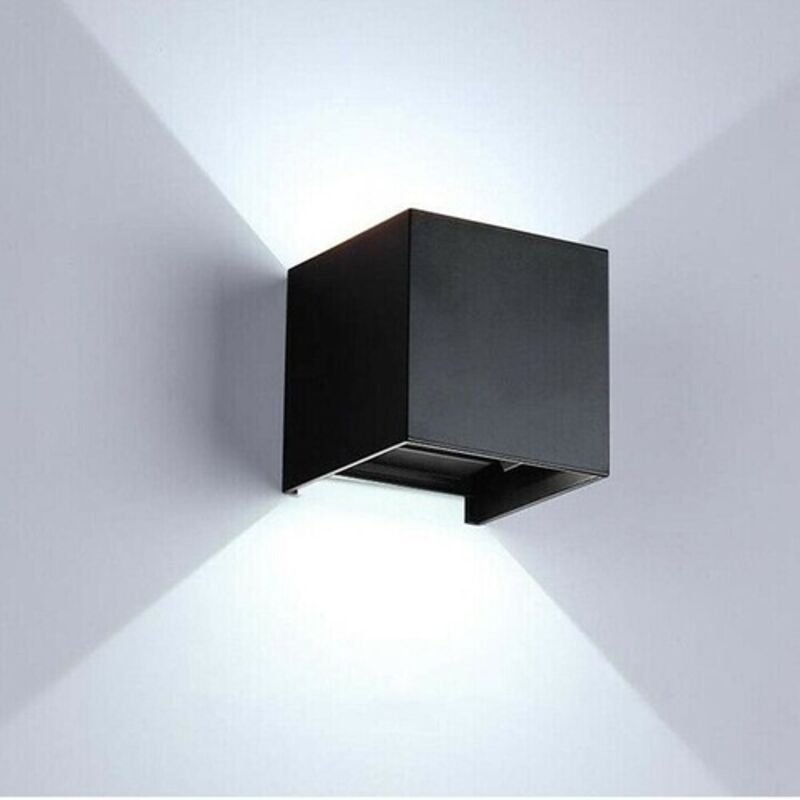 Schwarzecubeled-Wandlampe10wspotlight-Wandlampekalteslicht6000k