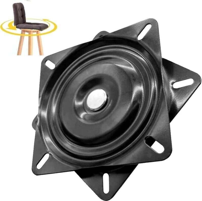 Vierkantlager für Drehteller, 16 cm, Drehfuß, für Sofas, Fernseher und Barhocker, Schwarz