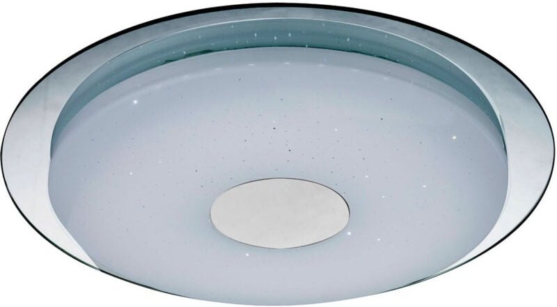 Globo - Deckenleuchte dimmbar mit Fernbedienung Deckenlampe Wohnzimmer mit Sternenhimmel Effekt, opal, 1x led 24 Watt 15...