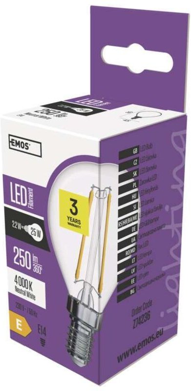 LED-Glühbirne mini Globe Filament E14 neutralweiß 2,2 W