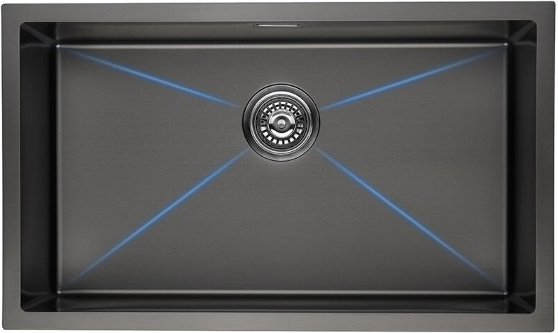 Edelstahl Spülbecken 74 x 44cm für ab 80cm Unterschrank, Küchenspüle Edelstahlspüle inkl. Ablaufgarnitur