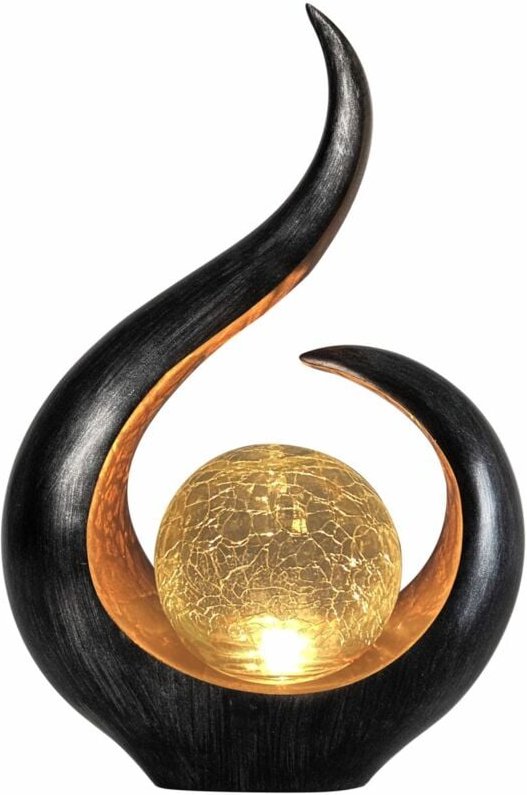 Trendline - led Solar Tischleuchte Schwarz 22,5x9,5x33,5cm (LxBxH) Warmweiß Lampe