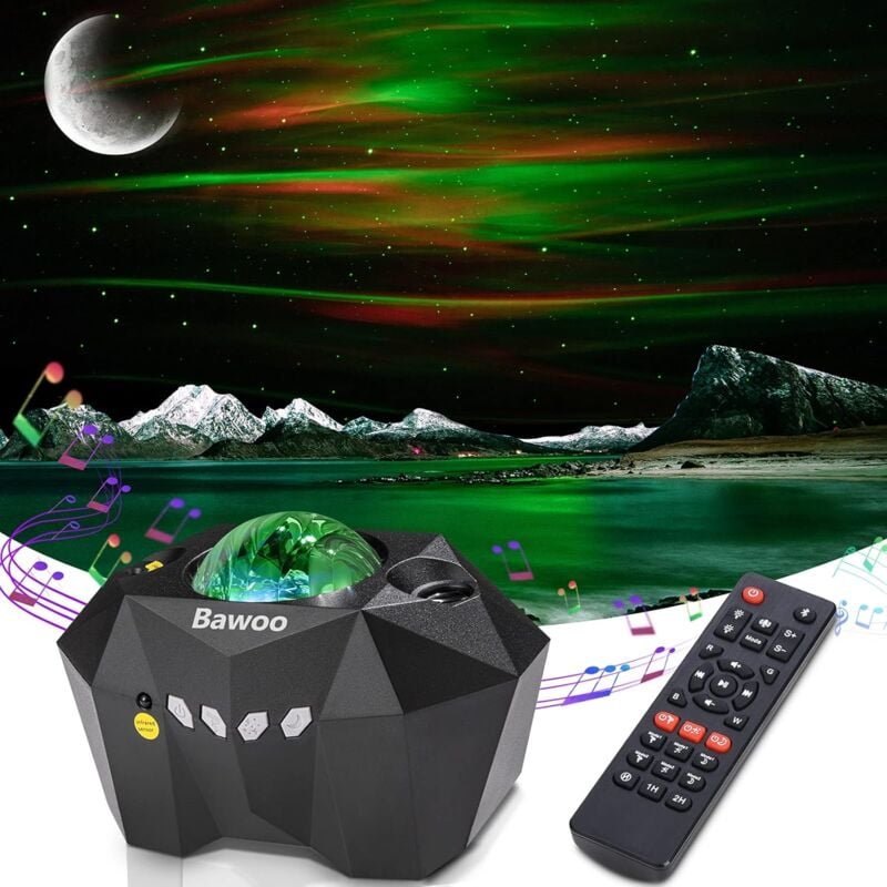 Sternenhimmel-Projektorlampe, Sternenprojektor Aurora Borealis, LED-Nachtlicht für Kinder, 48 Lichteffekte mit Bluetooth...