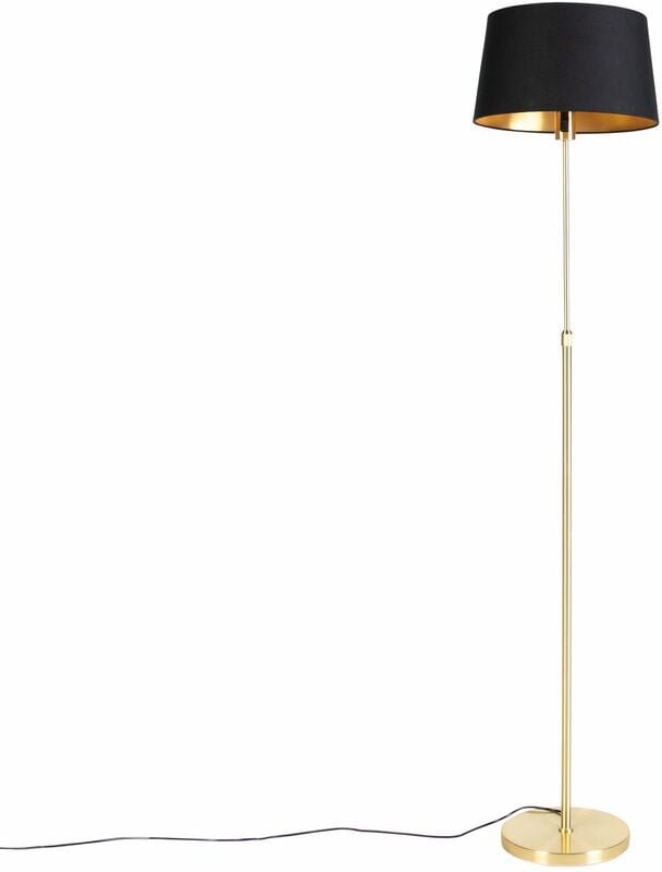 Stehlampe Gold / Messing mit schwarzem Schirm 35 cm verstellbar - Parte