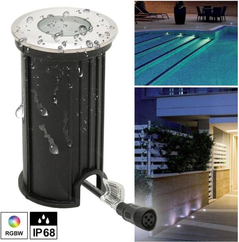 Trade Shop Traesio - Trade Shop - mini led strahler rgbw 24V vertieft 40 mm vertieft 3W rgb 4000K dmx -