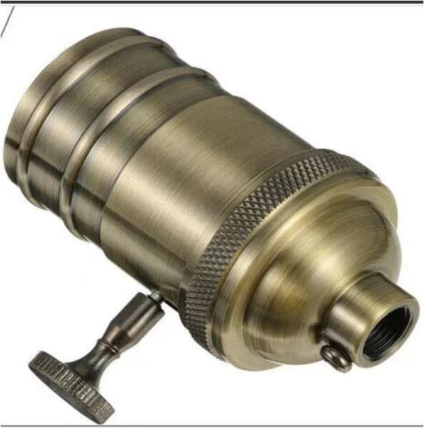 Led Beleuchtung 4 Edison Vintage Fassung E27 Lampenadapter mit Schalter Retro Vintage Batterie Antik Messing Kronleuchte...