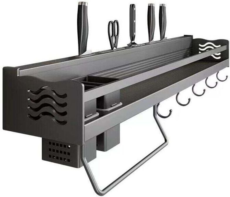 Tagère à Épices, Étagère de Cuisine Murale Sans Perçage Porte-épices mit 6 beweglichen Häkelnadeln, Kann Étagere à Épice...