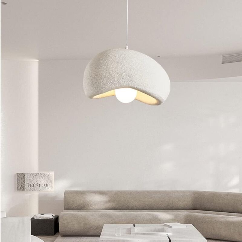 Pendelleuchte für Schlafzimmer, Wohnzimmer, Esszimmer, Flur, japanischer Wabi-Sabi-Stil, LED-Kronleuchter, Lampenschirm ...